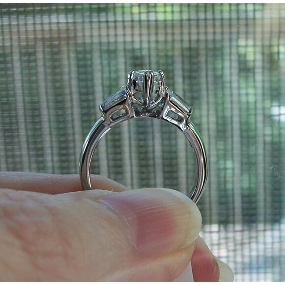 STAINLESS STEEL Marquise & Baguette Cubic Zirconia Ring - Picture 5 of 14